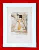 CONSTANTIN GUYS. "La femme au ruban jaune", gravura, medindo 19 x 14 cm. Emoldurada com vidro, 34 x 26 cm