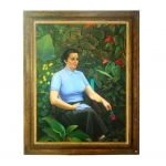 MAC DOWEL - "Mulher no jardim", óleo s/tela, medindo 114 x 87cm e com moldura 142 x 114cm. Participou do Salão de Belas Artes em 1957.