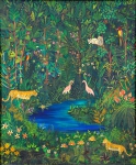 ROSINA BECKER DO VALLE. " Floresta", óleo s/tela, medindo 120 x 100 cm.