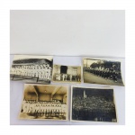 Cinco fotografias antigas - Registro: Eventos militares diversos. Uma das fotografias está identificada "Monumento Almirante Brown - Buenos Ayres". (no estado). Medidas 18 x 25 cm e 11 x 17 cm
