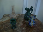 5 mini jarras em vidro de murano do séc. XVIII
