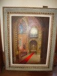 NADIR VINHAIS - "Interior do Mosteiro de São Bento" - OST med. 80 x 60 cm e 105 x 84 cm emoldurado - assinado e datado 1966 no CID