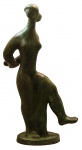 SONIA EBLING. Escultura em bronze patinado, figura feminina. Assinado.Alt. 78 cm