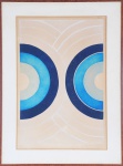 VERA BOCAYUVA MINDLIN. "Arco-iris", gravura, tiragem 1/15, 64 x 42 cm. Assinada. Emoldurado com vidro, 80 x 57 cm. Patrimônio 26060. Estado de conservação ruim (papel manchado e moldura arranhada)
