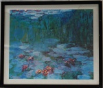 Poster Monet, med. 60 x 72 cm, com moldura 75 x 87 cm. Patrimônio 117237. Estado de conservação razoável (vidro quebrado)