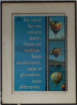 Cartaz institucional - Sulamérica, med. 58 x 42 cm, com moldura 78 x 58 cm. Estado de conservação razoável (vidro quebrado)
