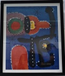 Poster Miró, med. 72 x 60 cm, com moldura 77 x 65 cm. Estado de conservação bom