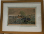 Gravura "Herring's Fox-Hunting Scenes - Fullcry", engrand by J. Harris, painted by J. F. Herrins Sens, med. 35 x 54 cm, com moldura 65 x 83 cm. Patrimônio 20074. Estado de conservação bom