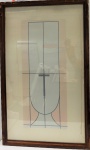 MILTON DACOSTA - Serigrafia 37/100, assinado CID, med. 80 x 40 cm, com moldura 101 x 62 cm. Patrimônio 157810. Estado de conservação razoável (moldura arranhada)