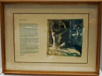 DAREL - "Poema de Rubem Braga", serigrafia 97/100, med. 40 x 56 cm, com moldura 57 x 75 cm. Patrimônio 20263. Estado de conservação razoável (fungos e moldura a reparar)