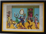 CARYBÉ -  "O Compadre de Ogun", serigrafia 129/200, assinada CID, confeccionada no Atelier da Lithos Edições de Arte, med. 36 x 51 cm, com moldura 41 x 56 cm. Patrimônio 03058. Estado de conservação bom