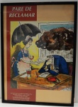 Cartaz decorativo com tema "Pare de Reclamar", med. 57 x 42 cm. Estado de conservação razoável (moldura ruim)
