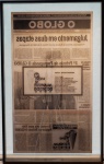 Documento emoldurado - 6º Prêmio de Propaganda O Globo 2002, med. 55 x 31 cm, com moldura 63 x 40 cm. Estado de conservação bom