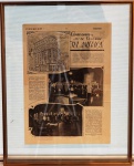 Documento emoldurado - Revista da semana - Companhia de Seguros Sulamérica - 29 de agosto 1925, med. 37 x 27 cm, com moldura 50 x 41 cm. Estado de conservação razoável (vidro quebrado)
