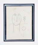ANTONIO BANDEIRA . "Figuras", desenho, 27 x 21 cm. Assinado e datado, 10/3/49.