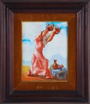 E. PROENÇA SIGAUD. "Jacob dando graças a Deus", óleo s/tela, 35 x 27 cm. Assinado,1975. Emoldurado, 60 x 52 cm