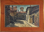 F. AQUILLO. " Piedralaves, Avila- Espanha", óleo s/tela, 60 x 92 cm.  Assinado. Emoldurado, 85 x 117 cm