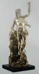 PAUL AICHELE. Escultura em bronze dourado e polido, Bacco. Base em mármore preto. Assinado. Alt. total 40cm.