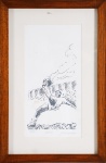 RUBENS GERCHMANN, "Leônidas - Série Estética do Futebol", serigrafia, tiragem 17/150, 42 x 21 cm. Assinado.