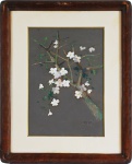 DARIO MECATTI." Flores ",óleo s/cartão, 50 x 34 cm. Emoldurado com vidro. Assinado no cid.
