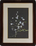 DARIO MECATTI. " Flores ",óleo s/cartão , 50 x 34 cm. Emoldurado com vidro. Assinado no cid
