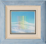 IVAN FREITAS. "Abstrato", óleo s/eucatex, 28 x 32 cm.Assinado e datado,1998. Emoldurado 52 x 57 cm