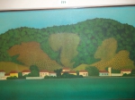 JOÃO HENRIQUE. "Paisagem", acrílico colado s/eucatex, 40 x 60 cm.  Assinado, datado frente e verso, 1975.