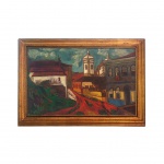 IVAN MARQUETTI, "Igreja do Pilar, Ouro Preto", óleo s/madeira, 52 x 79 cm. Assinado, datado e localizado , Ouro Preto, 1962.