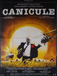 Cartaz para divulgação do filme "Canicule" (título original), "A Lei do Cão" (título traduzido), com marcas do tempo e de dobras, medindo 154 cm x 116 cm