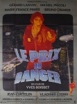 Cartaz para divulgação do filme "Le Prix Du Danger" (título original), com marcas do tempo e de dobras, medindo 154 cm x 116 cm