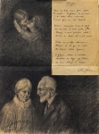 Poesia escrita de próprio punho por Olavo Bilac c/ ilustração de Ruy Ferreira. Datada 1915