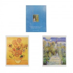 Lote com 2 reproduções francesas, Van Gogh, Gustave Caillebotte , med. 24 x 30 cm cada