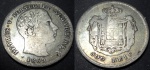 Moeda de prata 500 Reis, Pedro V, Portugal, 1859. Diâmetro 30 MM, peso 12,1 gr