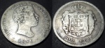 Moeda de prata 500 Reis, Pedro V, Portugal, 1856. Diâmetro 30 MM, peso 12,1 gr