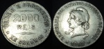 Moeda de prata 2.000 Réis, Ordem e Progresso "XX Grammas", Republica dos Estados Unidos do Brasil, 1908. Diâmetro 38 MM, peso 19,9 gr