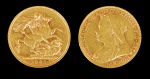 Moeda em ouro amarelo 22k Libra Esterlina Rainha Victoria, peso 7,9 gr