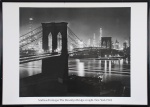 Poster . " Andreas Feininger - The Brooklyn  Bridge at Night New York 1948", medida total com vidro 72 cm x 103 cm.