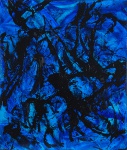 CRESTA GUINLE.  "Blu Dream", óleo s/tela, med. 105 x 90 cm. Assinado e datado no verso, 2012.