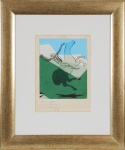 Graciliano - "Homem a Cavalo", pastel com dedicatória, med. 25 x 19 cm, com moldura 60 x 50 cm assinado.