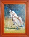 RENATO SERRA. "Jogador de Polo" , óleo s/tela, 73 x 53 cm. Assinado  e datado no cid, 2003.
