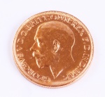 Moeda em ouro libra esterlina (George V)  1922. Peso: 8 gr.