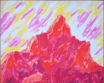 CLAUDIO FONSECA."Montanha", óleo s/tela,,  156 x 197 cm. Assinado e datado no verso 84.