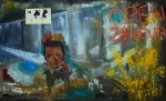 FERNANDO BRUM. "Cio da Terra", óleo s/tela, 94 x 156 cm. Assinado, intitulado e datado 2015, no verso.