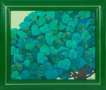TSUKIKA OKAYAMA . "O Verde", óleo s/tela, 64 x 80 cm. Assinado e datado, 1980. Emoldurado, 84 x 100 cm.