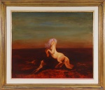ORLANDO TERUZ - "Cavalo", óleo s/ tela, med. 82 x 100 cm, ass. CID, 1972.
