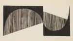 LYGIA PAPE (1927-2004). "Tecelares", xilogravura, 35,5 x 45 cm. Assinado e datado no paspatur 1959.