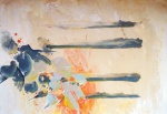 ELVIRA VIGNA - "rolinhas na varanda" - esmalte em papel, med. 46 x 61 cm, datada 1997