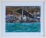 ODIR ALMEIDA. "Barcos", fotografia colorida, 37 x 49 cm. Assinada. Emoldurada com vidro, 53 x 64 cm.