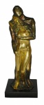 CAETANO BIGLIATT (Bologna -Itália). Magnífica escultura italiana em bronze, cinzelada e patinada representando "Casal". Base em granito preto belga. Assinada. Alt. 60 cm.