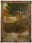 ARTHUR TIMOTHEO DA COSTA ( 1882/1922) -  "Paisagem", óleo s/tela, med. 110 cm x 75 cm. Assinado e datado, 1914.